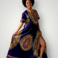 Top en Maxi Rok met Slit Co-ord Set - Paars