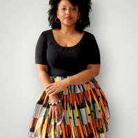 Midi Rok van Afrikaanse Print - Multicolor 2