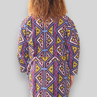 Kimono Vest in Afrikaanse Print - Paard/Geel