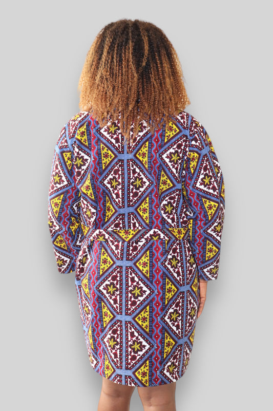 Kimono Vest in Afrikaanse Print - Paard/Geel