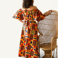 Kente Maxi-jurk Multicolor