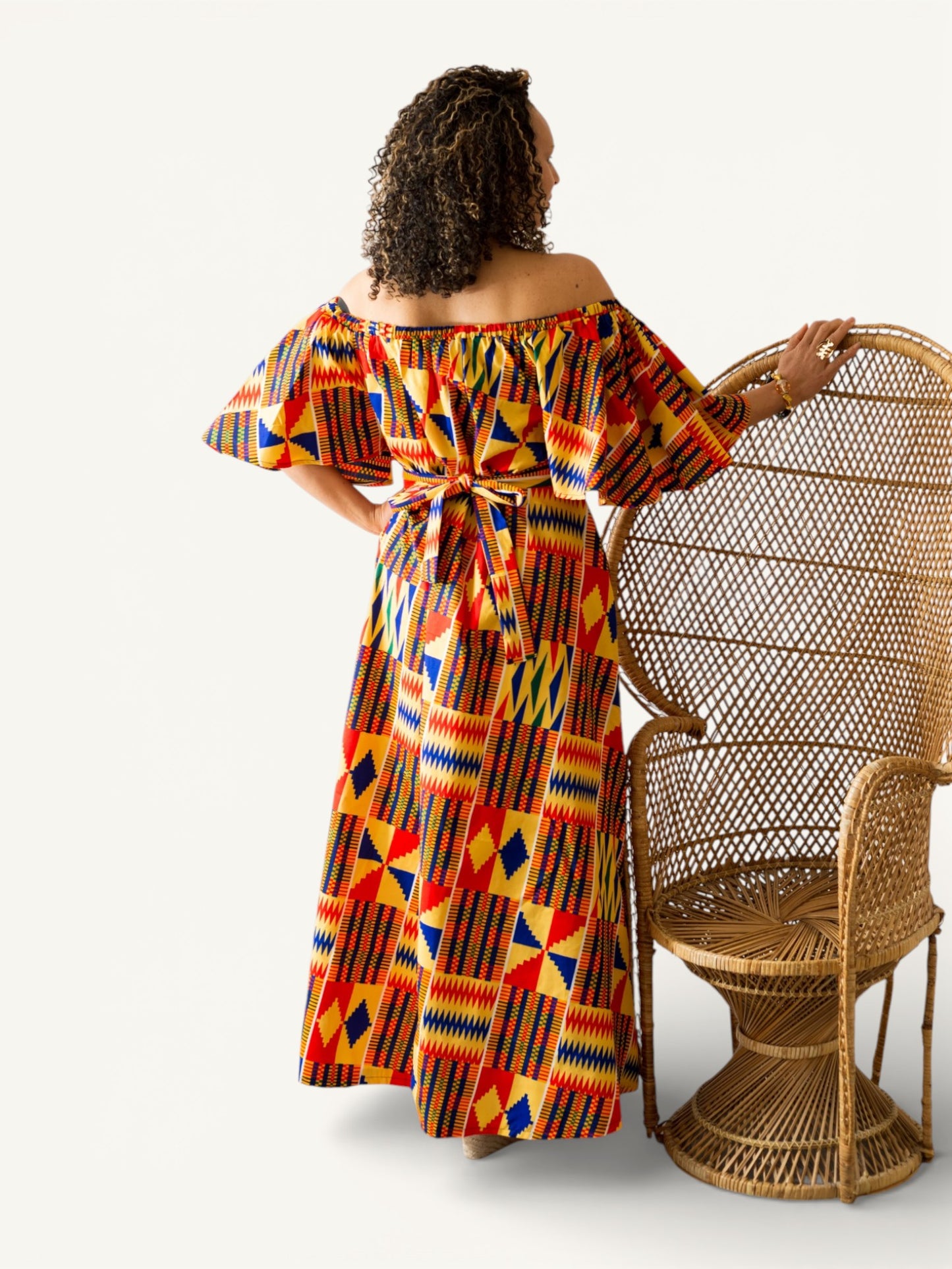 Kente Maxi-jurk Multicolor