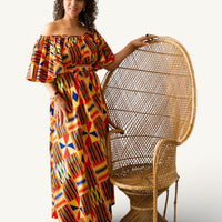 Kente Maxi-jurk Multicolor