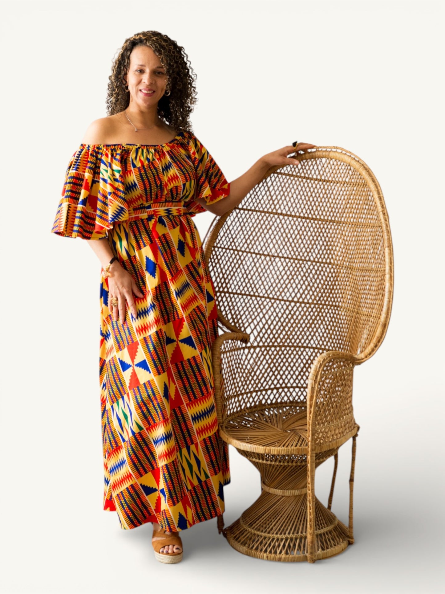 Kente Maxi-jurk Multicolor