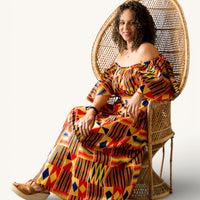 Kente Maxi-jurk Multicolor