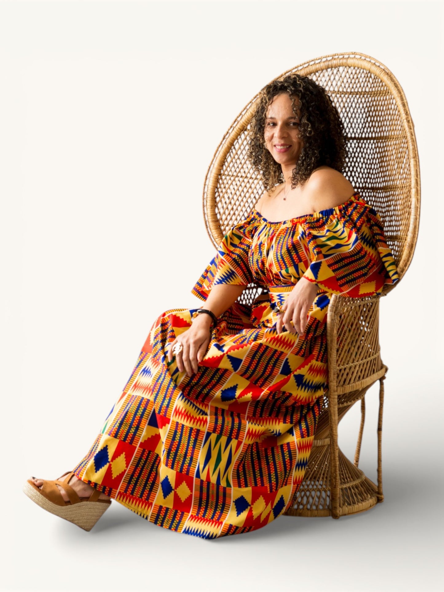 Kente Maxi-jurk Multicolor