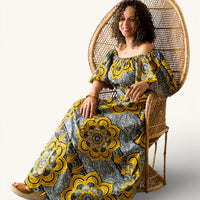 Rich Aunty Off-shoulder Maxi Jurk