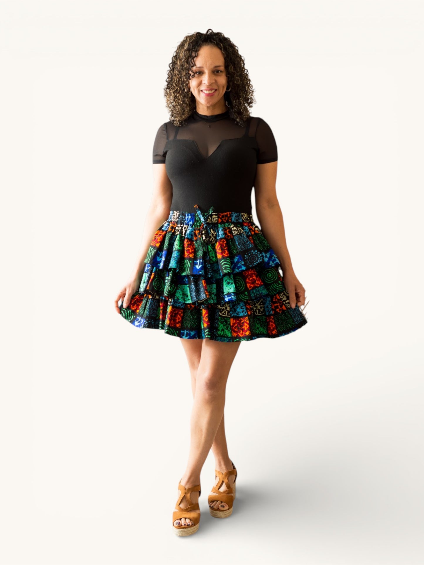 Gelaagde Print Rok