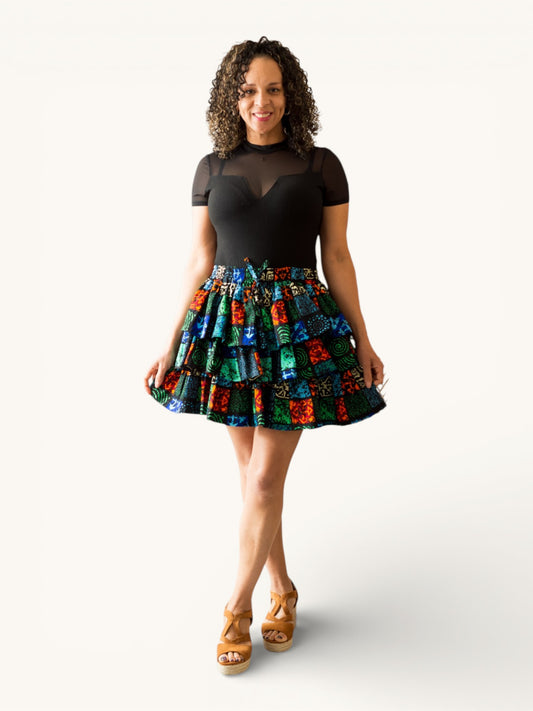 Gelaagde Print Rok