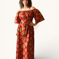 Off-the-shoulder Maxi-jurk