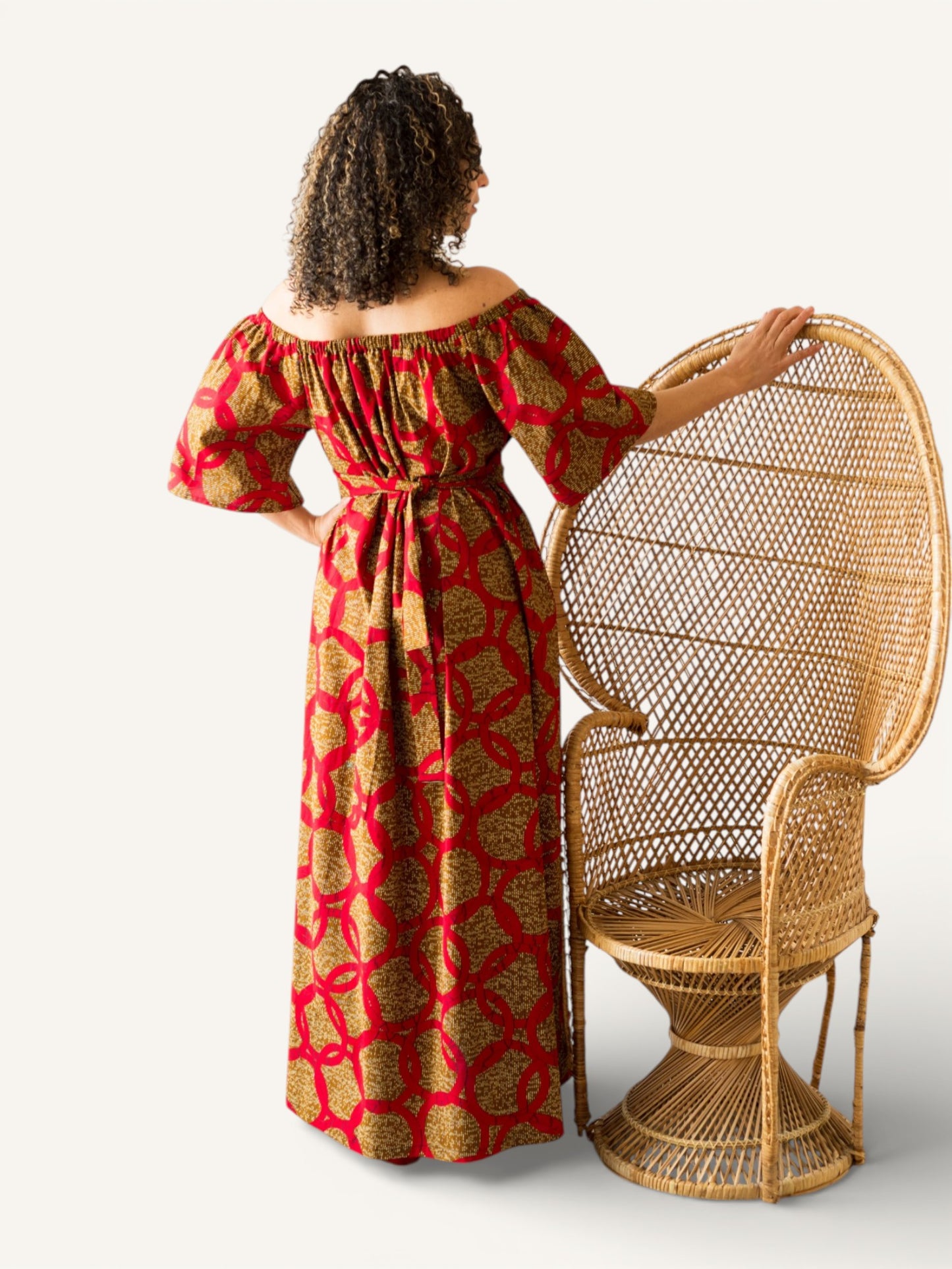 Off-the-shoulder Maxi-jurk