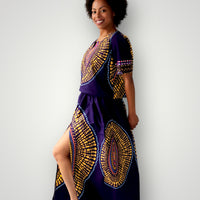 Top en Maxi Rok met Slit Co-ord Set - Paars