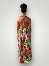 Afbeelding in Gallery-weergave laden, Multiway Maxi Jurk van Afrikaanse Print- Multicolor 2
