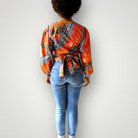 Wrap Top van Afrikaanse Print - Multicolor 1