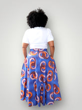 Afbeelding in Gallery-weergave laden, Maxi Rok van Afrikaanse Print - Blauwpaars
