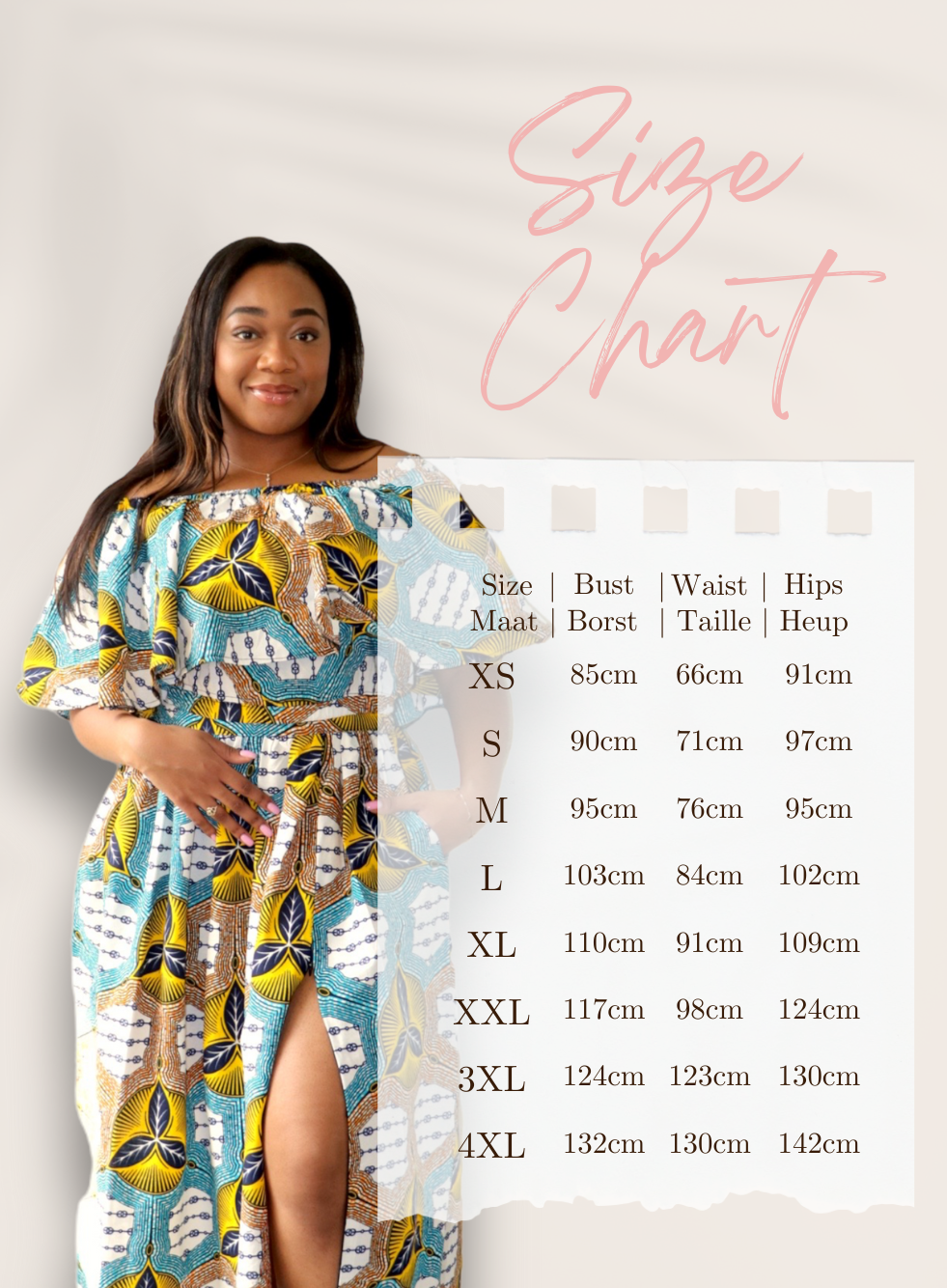 Off Shoulder Top & Maxi Rok met Slit Co-ord Set - Multicolor