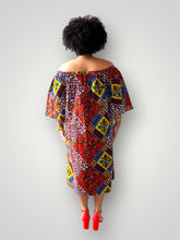 Afbeelding in Gallery-weergave laden, Off Shoulder Maxi Jurk van Afrikaanse Print - Multicolor
