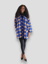 Afbeelding in Gallery-weergave laden, Kimono van Afrikaanse Print- Blauw/Geel
