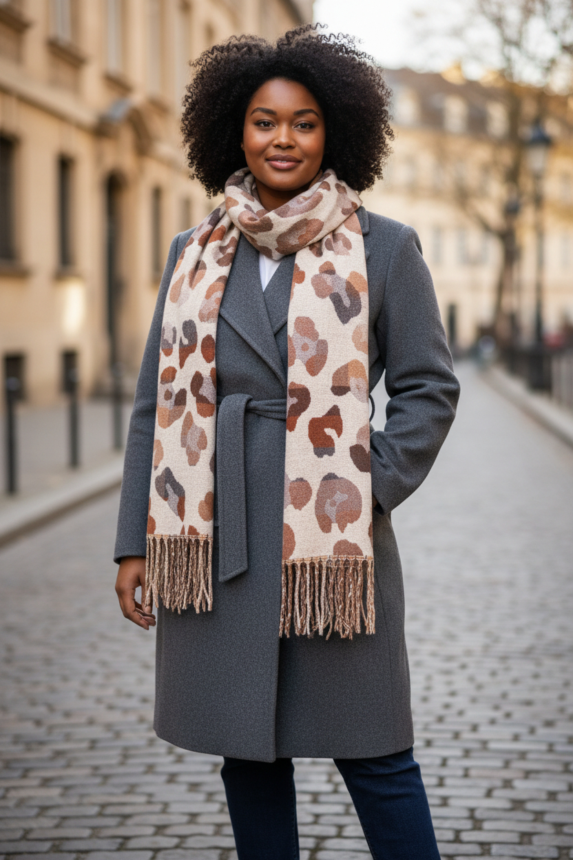 NANA sjaal met luipaardmotief