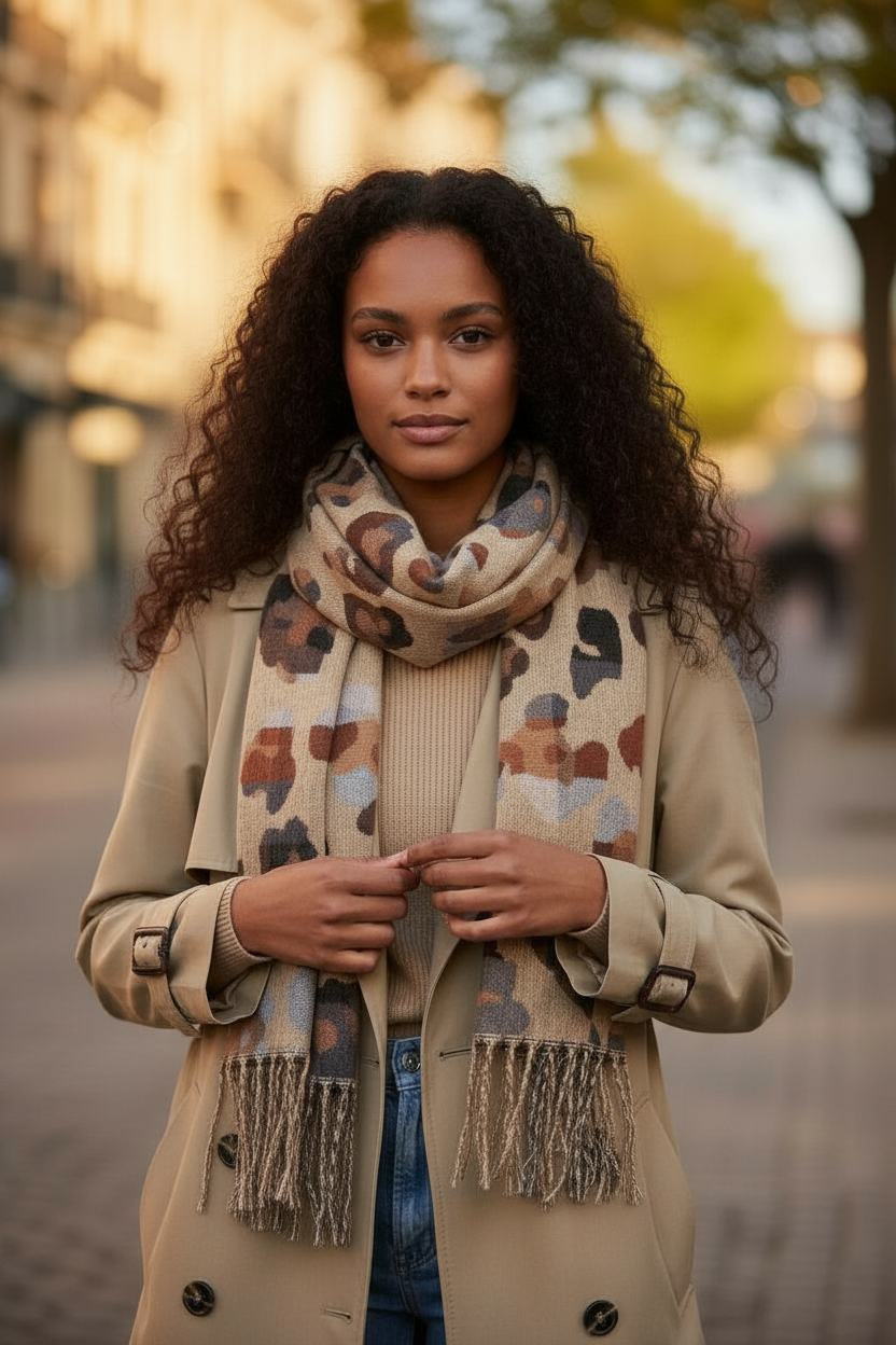 NANA sjaal met luipaardmotief