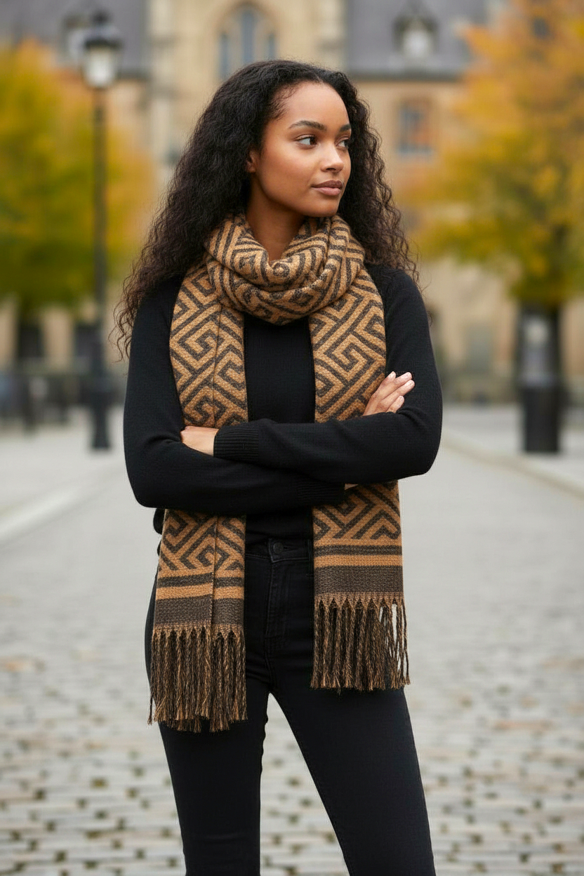 NANA sjaal met geometrisch patroon