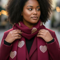 NANA sjaal met hartmotief (Rood)