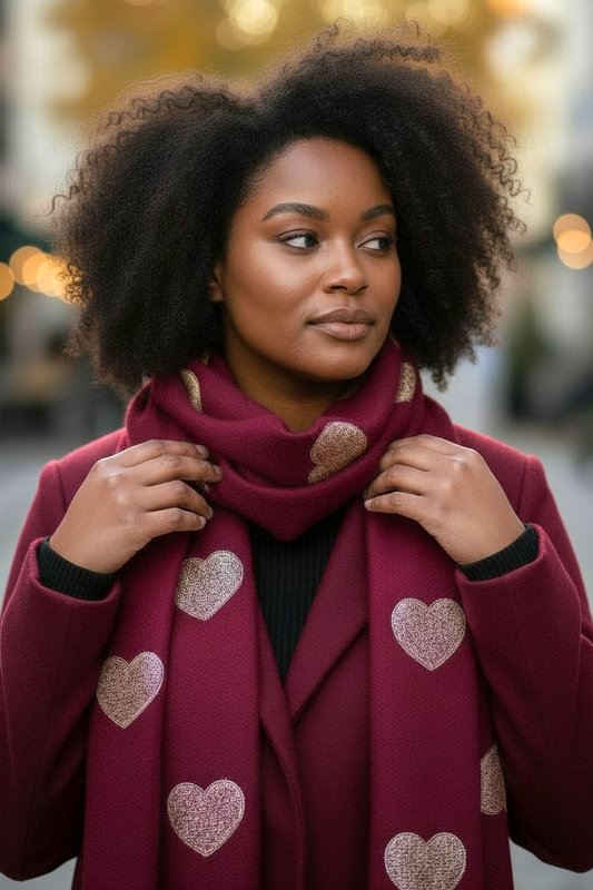 NANA sjaal met hartmotief (Rood)