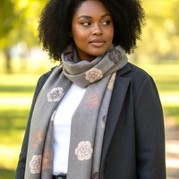 NANA sjaal met omkeerbaar bloemenmotief