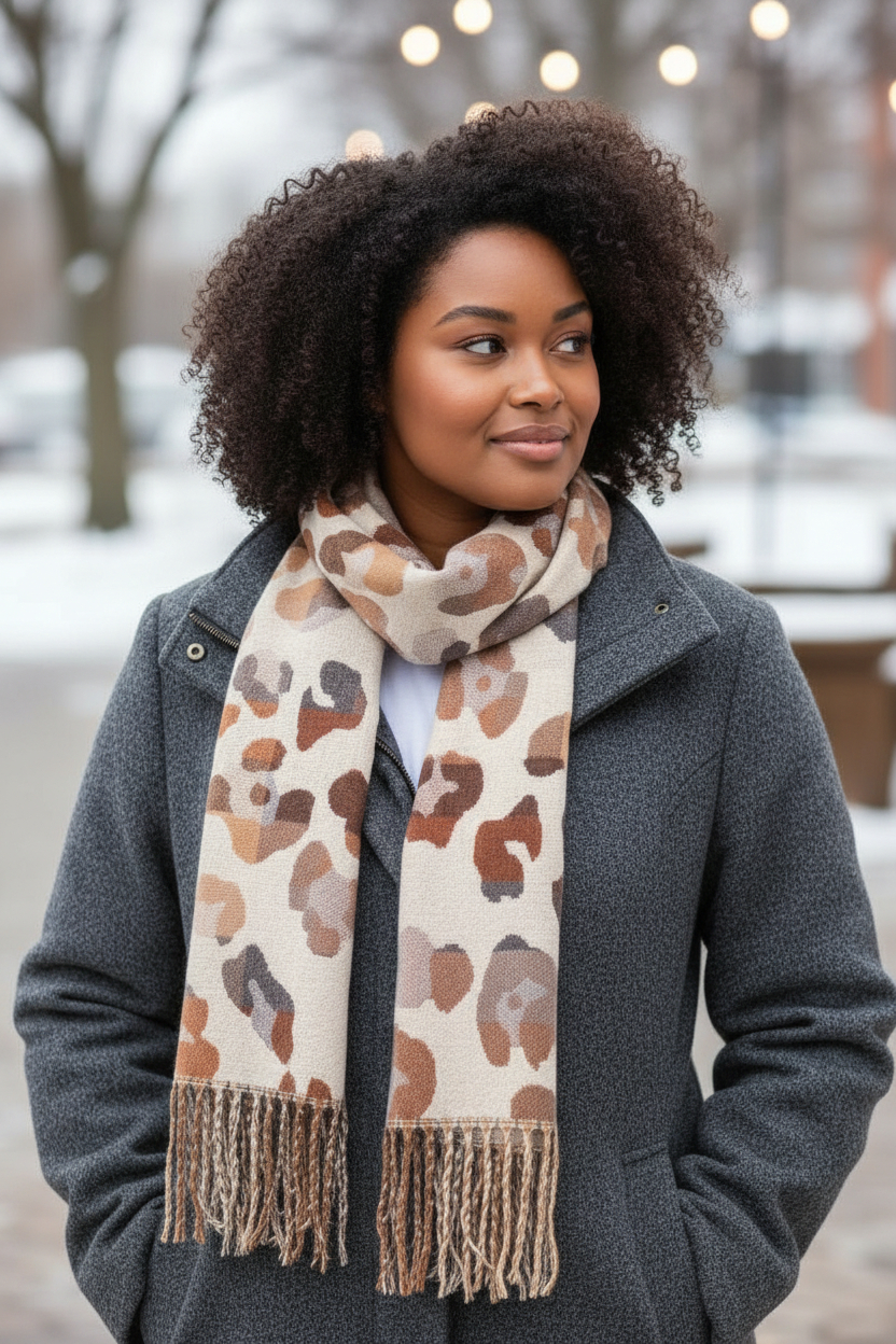 NANA sjaal met luipaardmotief