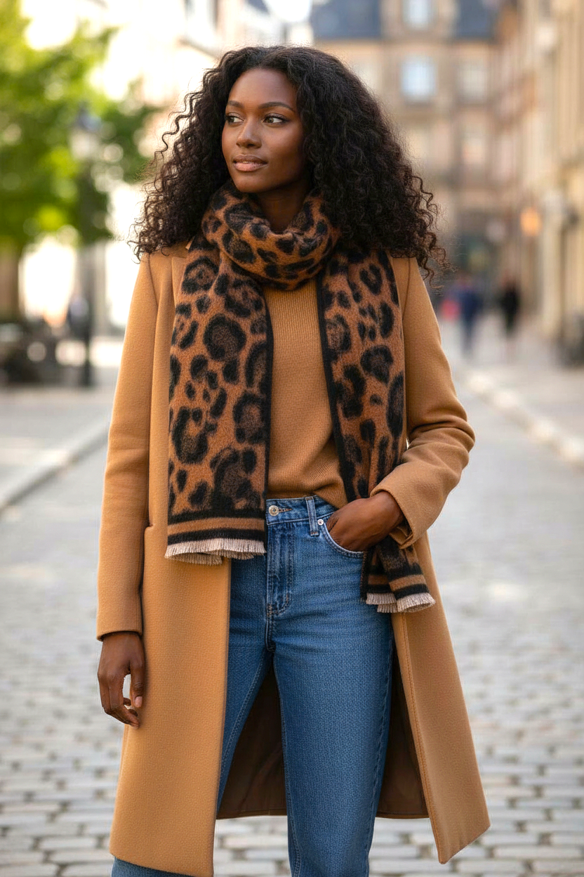 NANA sjaal met luipaardmotief