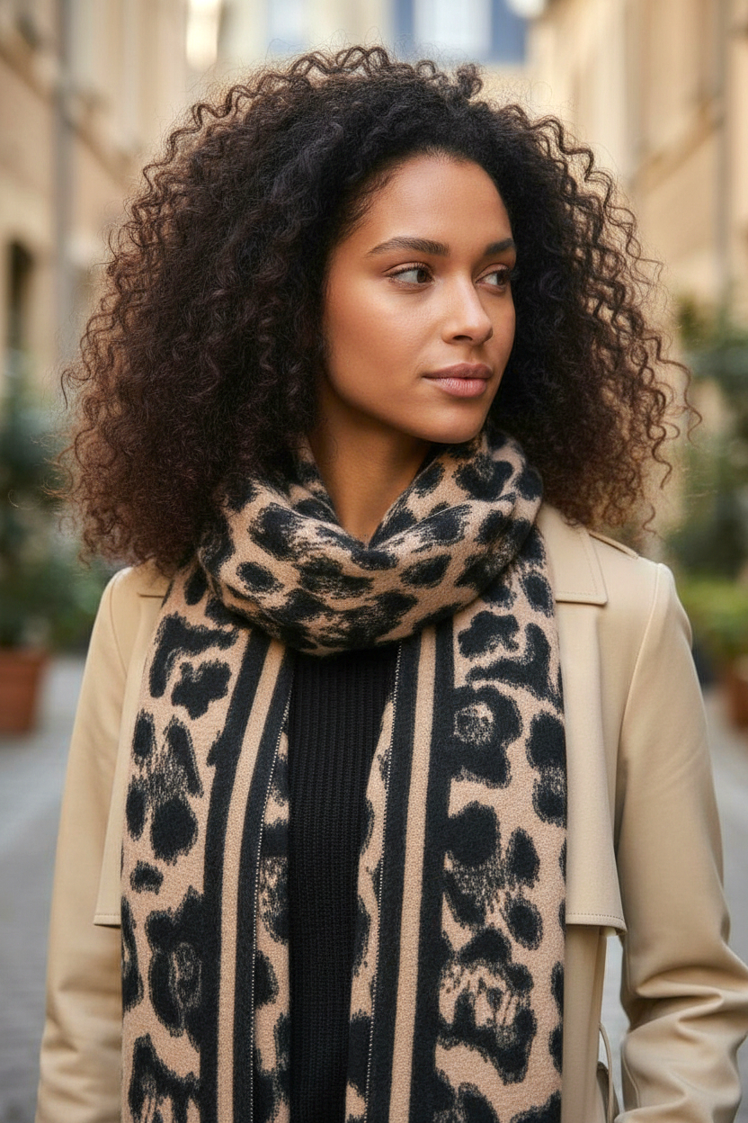 NANA sjaal met luipaardmotief