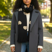 NANA sjaal met hartmotief (Zwart)
