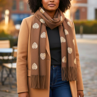 NANA sjaal met hartmotief ( Bruin)