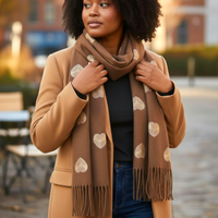 NANA sjaal met hartmotief ( Bruin)