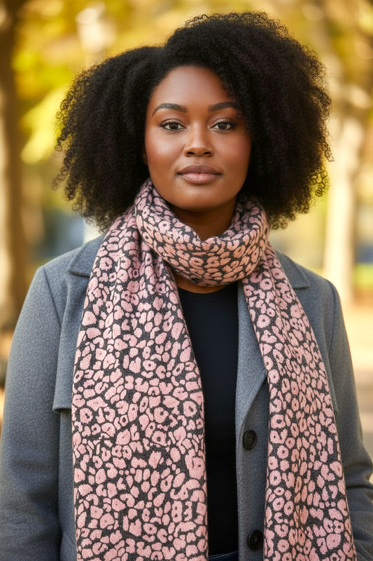 NANA Sjaal Roze Leopard-Motief