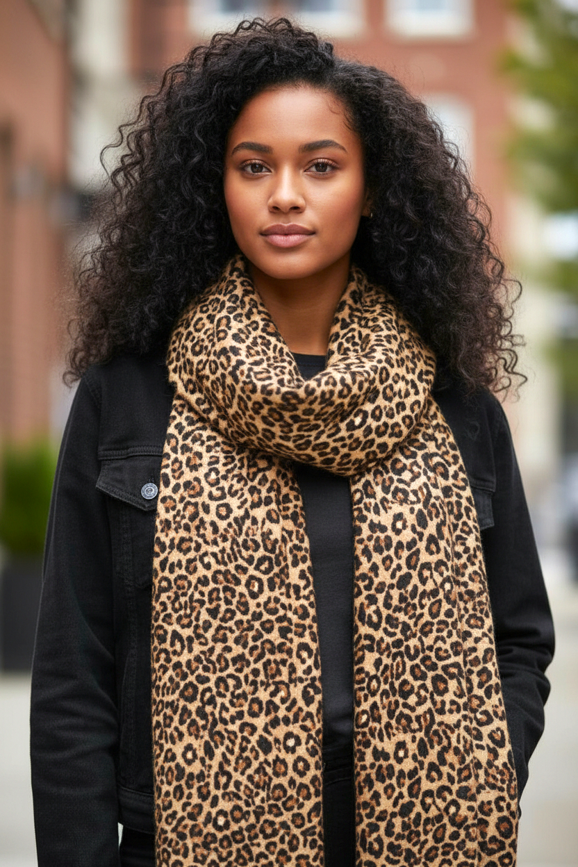 NANA Sjaal Camel Leopard-Motief