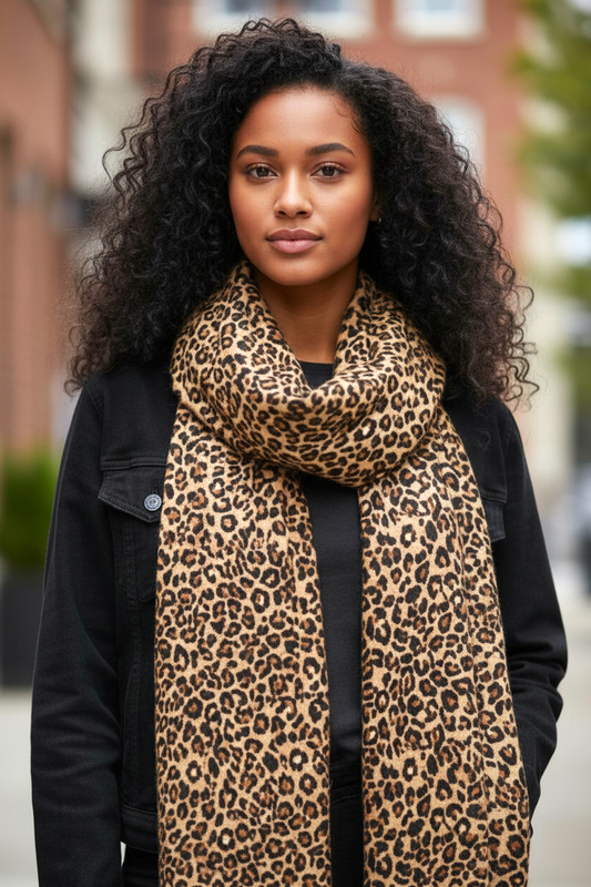 NANA Sjaal Camel Leopard-Motief