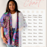 Kimono Vest van Afrikaanse Print - Geel/Paars