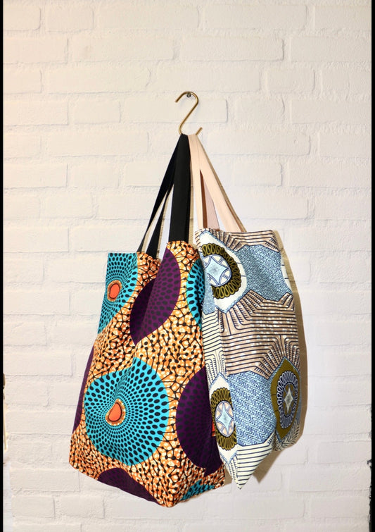 Tote Tas in Afrikaanse Print - Rood/Geel 2
