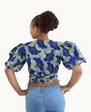 Afbeelding in Gallery-weergave laden, Wrap met Pofmouwen van Afrikaanse Wax-Stof
