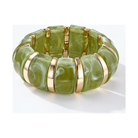 Acryl armband groen met goud