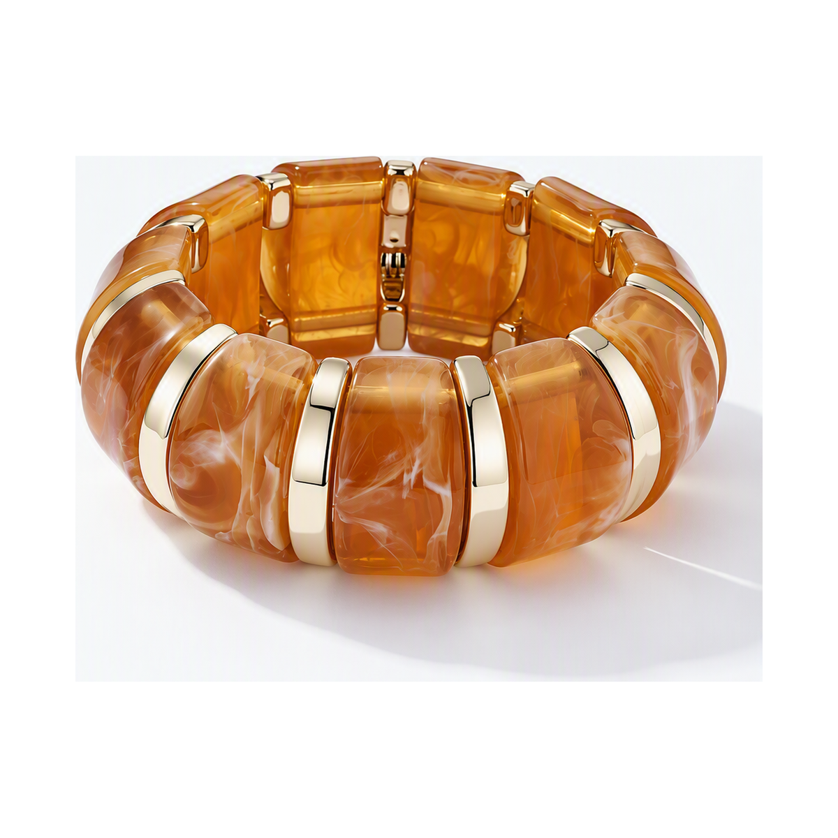 Acryl armband camel met goud