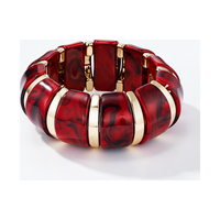 Acryl armband bordeaux met goud