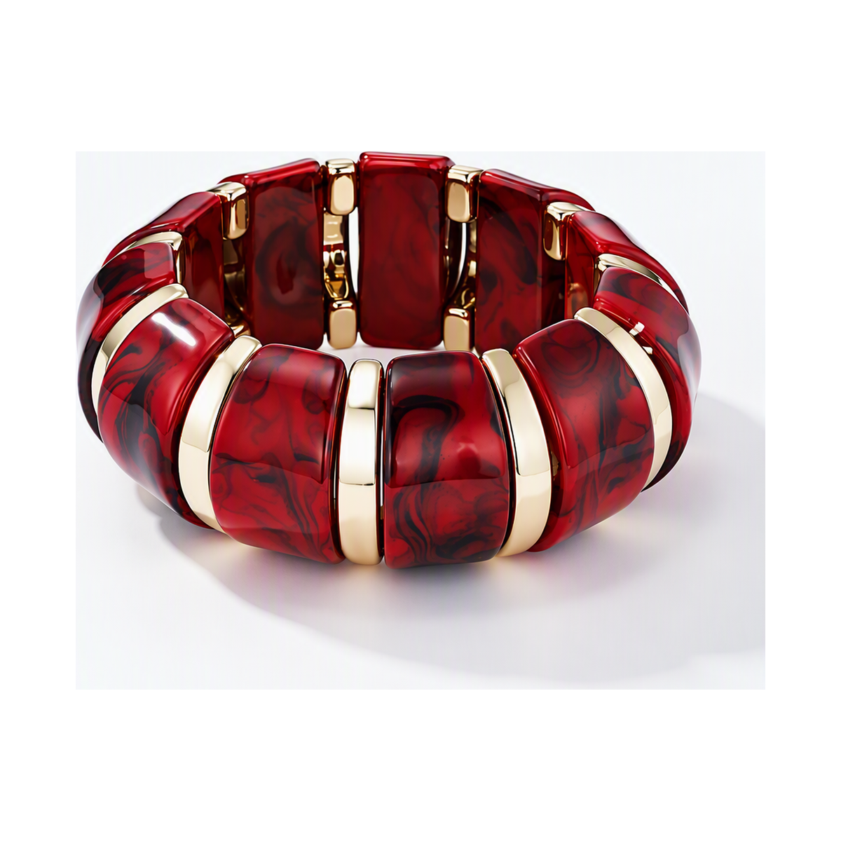 Acryl armband bordeaux met goud