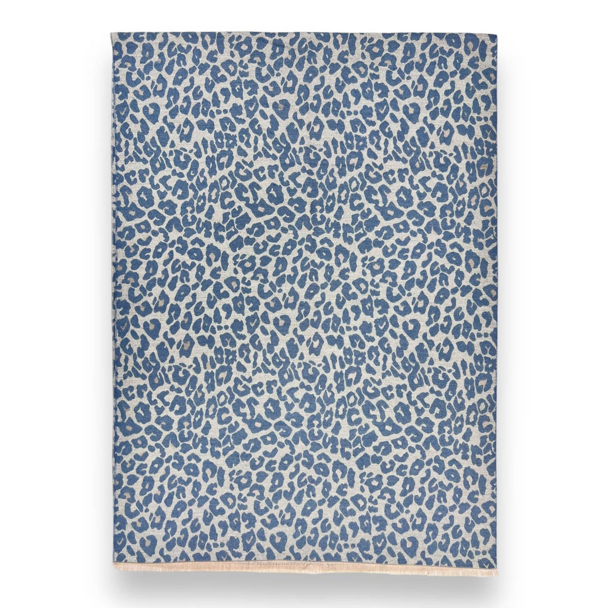 Wintersjaal met luipaardprint en franjes