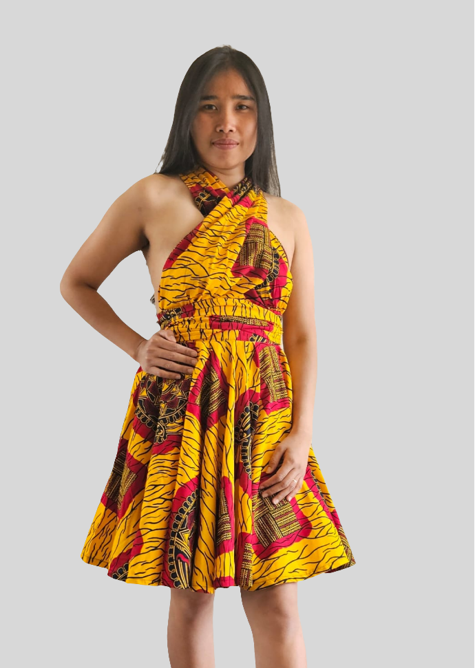 Infinity Multiway Midi Jurk van Afrikaanse Print