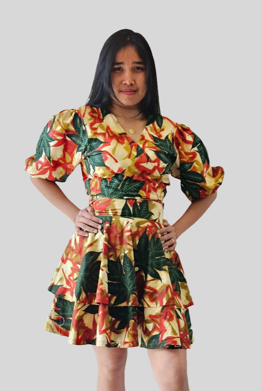 Wrap Top en Midi Rok  Co-ord Set