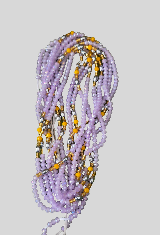 Waist Beads / Afrikaanse Heupketting Paars-Gold
