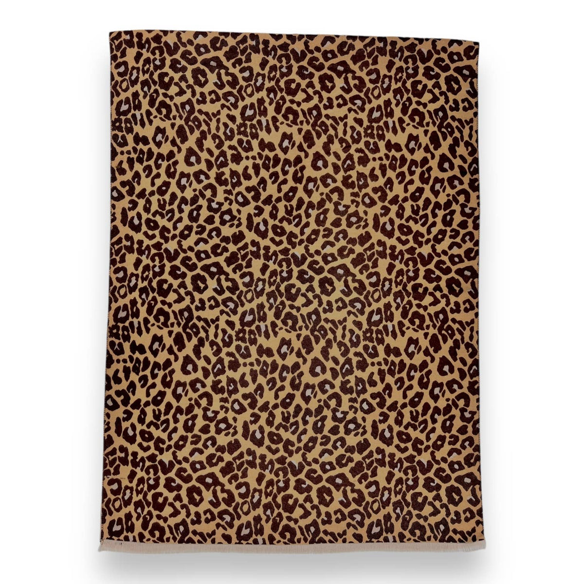 Wintersjaal met luipaardprint en franjes