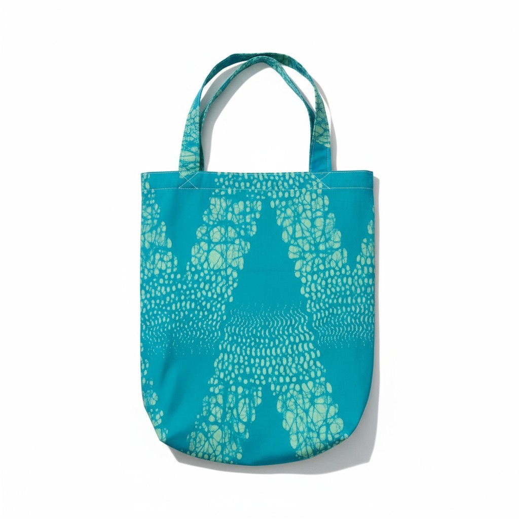 Tote Tas in Afrikaanse Print - Licht Blauw